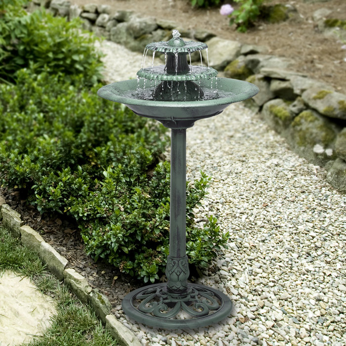 Highland Dunes Rhodri 3Tiered Resin Pedestal Water Fountain & Reviews